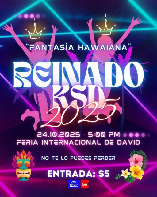 ¡Que nadie se lo pierda! ✨
La esperada noche está por llegar: el Reinado de The King's School David ya está aquí, y promete ser una velada llena de magia, talento y muchísima alegría.
Más que una competencia, es una celebración de nuestra comunidad. Es el momento de apoyar a nuestros compañeros, amigos y familiares que han trabajado con tanto esfuerzo y dedicación para brindarnos un espectáculo increíble. Veremos desfilar creatividad, bailes que nos robarán el aliento y sonrisas que iluminarán todo el lugar.
Es la excusa perfecta para: 🌟Disfrutar de una noche diferente y llena de color. 🌟Reunirte con tus amigos y vivir momentos épicos. 🌟Apoyar el talento y el esfuerzo de nuestros estudiantes. 🌟Crear recuerdos inolvidables todos juntos.
Fecha: Viernes 24 de Octubre
Hora: 5:00pm
Lugar: Feria Internacional de David
¡Que nadie se lo pierda! ✨
¡Vistámonos de gala, llenemos las gradas y demost
¡Vistámonos de gala, llenemos las gradas y demostremos por qué tenemos la mejor energía! Que se escuche nuestro apoyo en cada presentación.
Trae tu mejor ánimo, tus porras y toda la buena vibra. ¡Te esperamos para hacer de esta una noche histórica!
¡Corre la voz! Etiqueta a tus amigos y confirma tu asistencia.