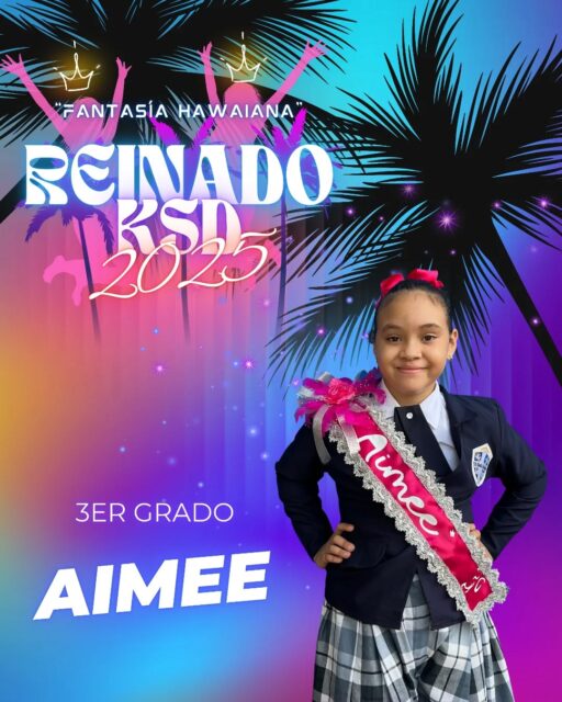 Con ustedes nuestras candidatas a Reina 2025
Aimee Guerra "3er grado"
Amanda Pitti "4to grado"
Isabella Garrido "5to grado"
Issabela Palacios "6to grado"
